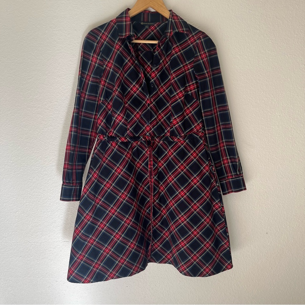 Brooks Brothers Tartan Plaid Drawstring Day Dress